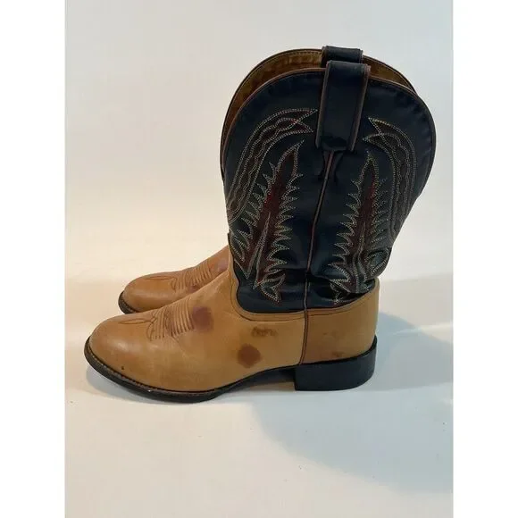 Tony Lama Boots Mens 8.5 B leather Cowboy Western - Picture 2 of 16